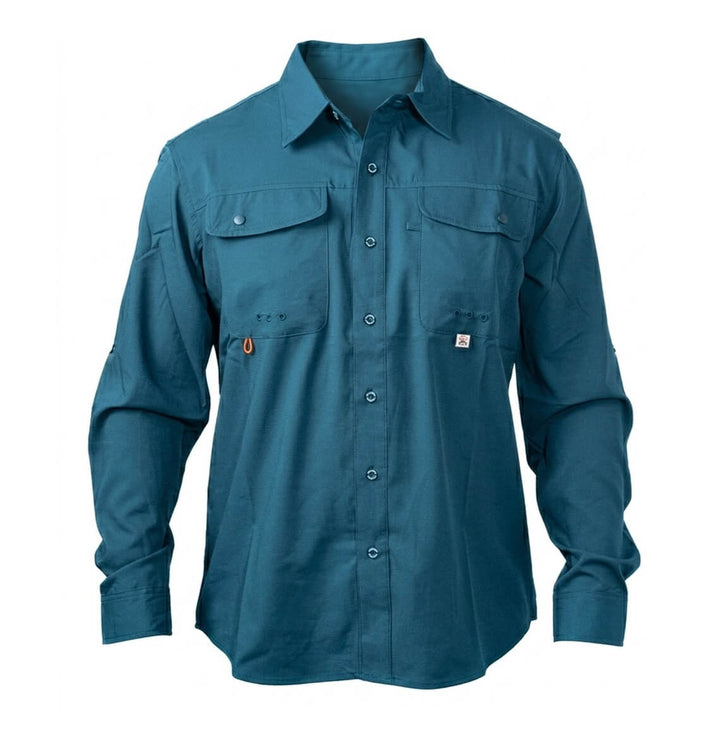 CAMISA TAU SUECA FISHING MANGA LARGA AZUL