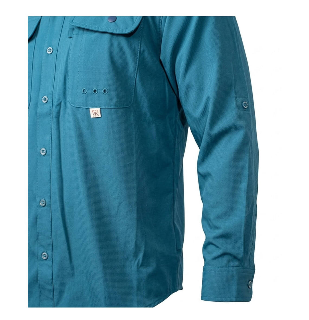 CAMISA TAU SUECA FISHING MANGA LARGA AZUL