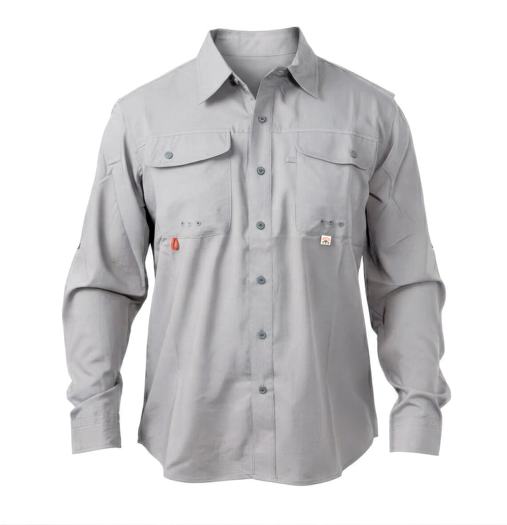 CAMISA TAU SUECA FISHING MANGA LARGA GRIS CLARO