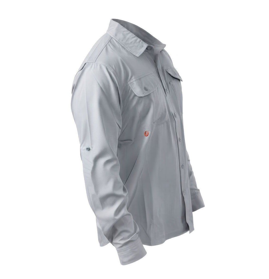 CAMISA TAU SUECA FISHING MANGA LARGA GRIS CLARO