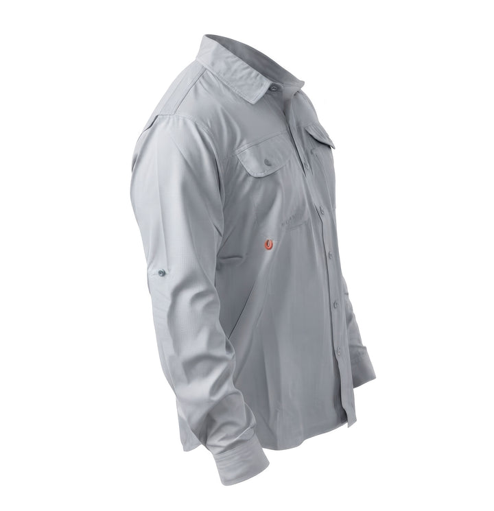 CAMISA TAU SUECA FISHING MANGA LARGA GRIS CLARO