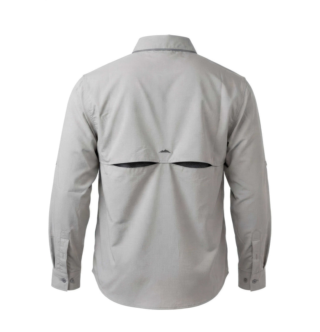 CAMISA TAU SUECA FISHING MANGA LARGA GRIS CLARO