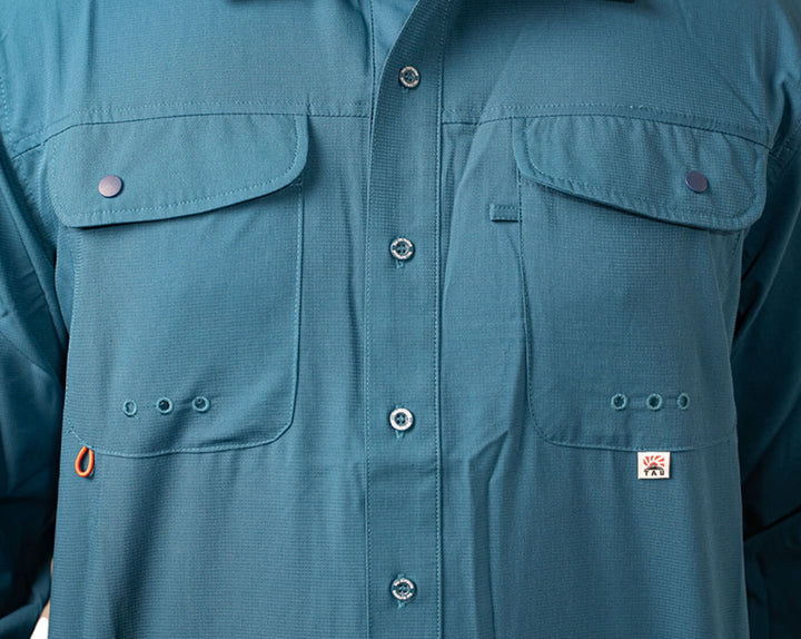 CAMISA TAU SUECA FISHING MANGA LARGA AZUL