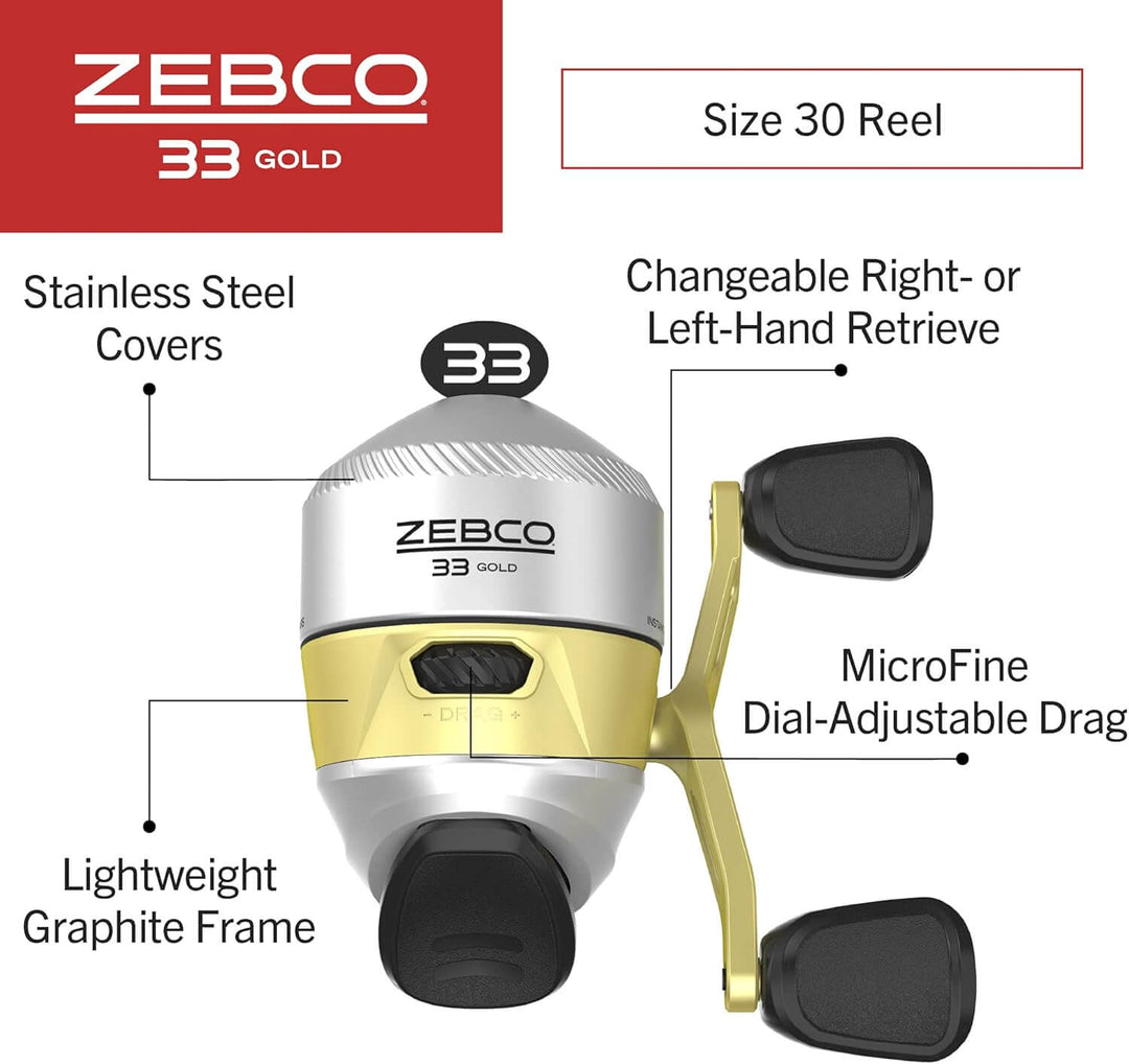 CAÑA y CARRETE ZEBCO 33 GOLD SPINCASTING MEDIUM 6'0"