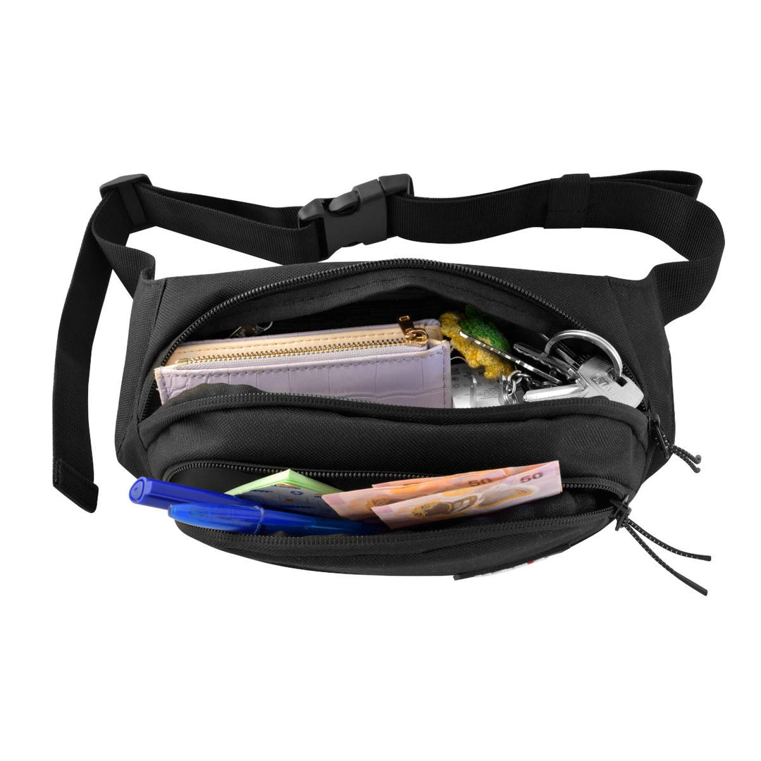 CANGURERA UNISEX, CORREA AJUSTABLE NEGRO