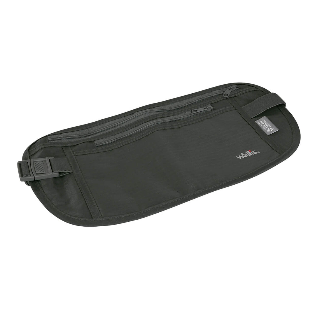 CARTERA DE SEGURIDAD CON CORREA, PROTECCION RFID NEGRO