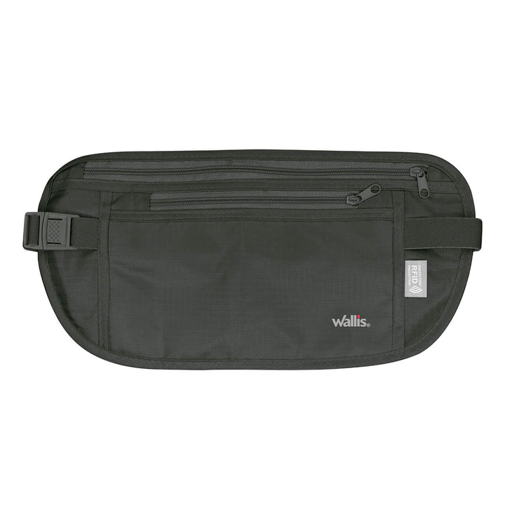 CARTERA DE SEGURIDAD CON CORREA, PROTECCION RFID NEGRO
