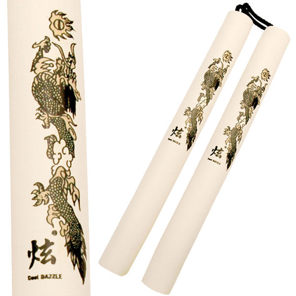 CHACOS DE ENTRENAMIENTO Nunchaku DE ESPUMA 12" WHITE AND GOLDEN