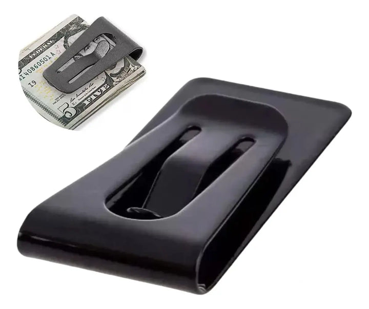 CLIP PARA BILLETES COLOR NEGRO CON CLIP TRASERO