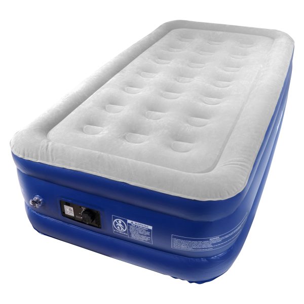 COLCHON INFLABLE INDIVIDUAL DE DOBLE ALTURA CON BOMBA INTEGRADA ELECTRICA