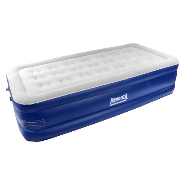 COLCHON INFLABLE INDIVIDUAL DE DOBLE ALTURA CON BOMBA INTEGRADA ELECTRICA