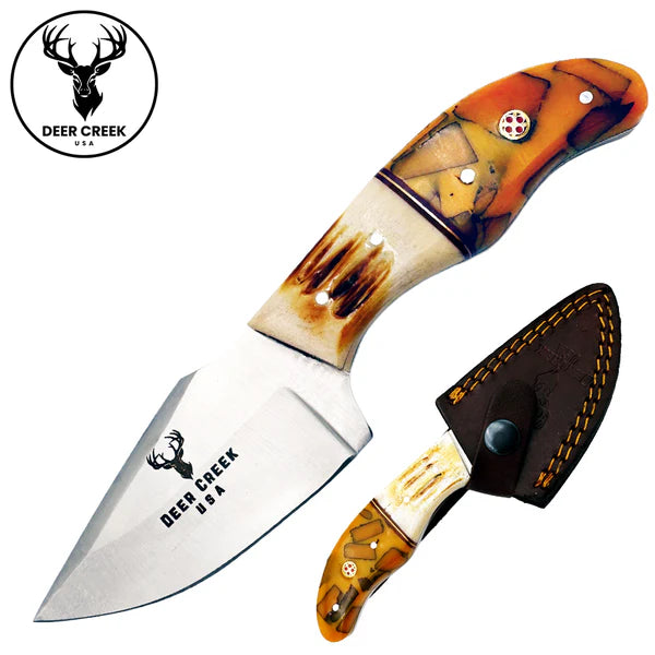 CUCHILLO 7" Deer Creek Yellow Resin & Bovine Short Skinner