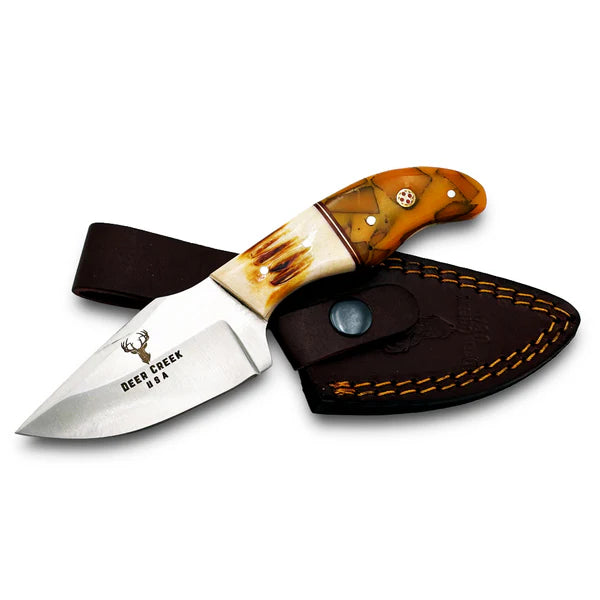 CUCHILLO 7" Deer Creek Yellow Resin & Bovine Short Skinner