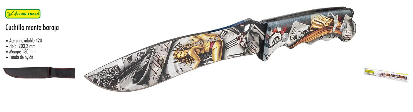 CUCHILLO 8" BARAJA CON FUNDA LION TOOLS