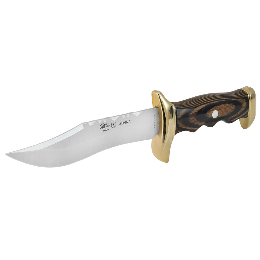 CUCHILLO ALPINA CON FUNDA DE PIEL LARGO 21CM MIGUEL NIETO