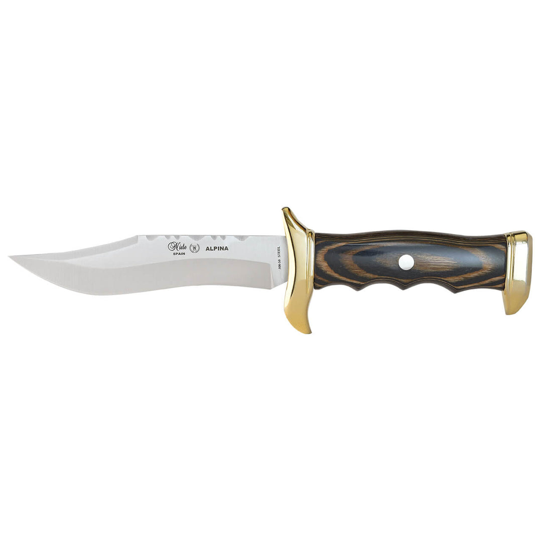 CUCHILLO ALPINA CON FUNDA DE PIEL LARGO 21CM MIGUEL NIETO