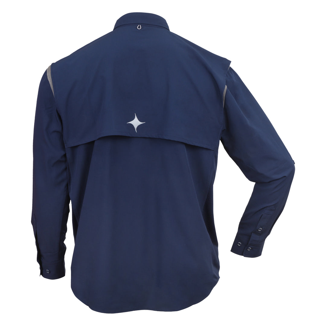 Camisa Manga Larga Maja para Campismo y Pesca Azul Marino