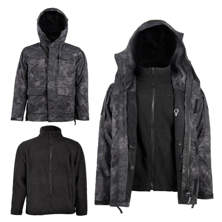 Chamarra 3 en 1 Cortavientos con FORRO POLAR Python Camo