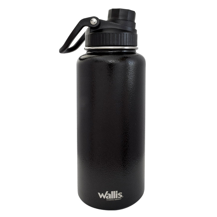 Cilindro termico de acero inoxidable, 950 ml, negro martillado