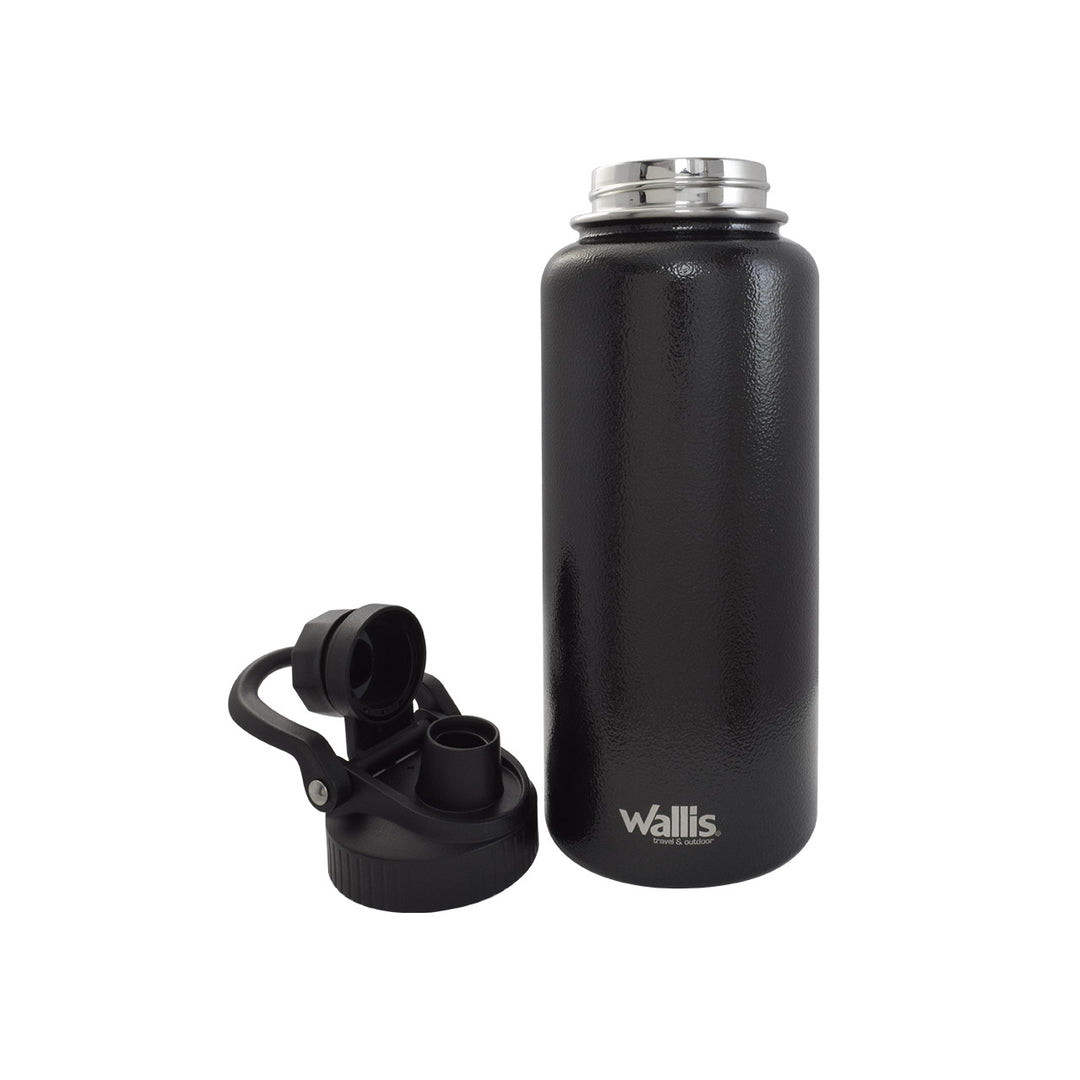 Cilindro termico de acero inoxidable, 950 ml, negro martillado