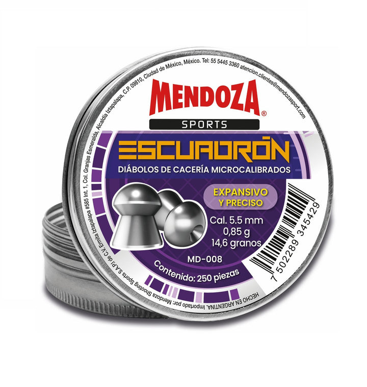 DIÁBOLO ESCUADRON PUNTA DOMO HUECA CALIBRE .22(5.5mm) 14.6gr 250 Piezas