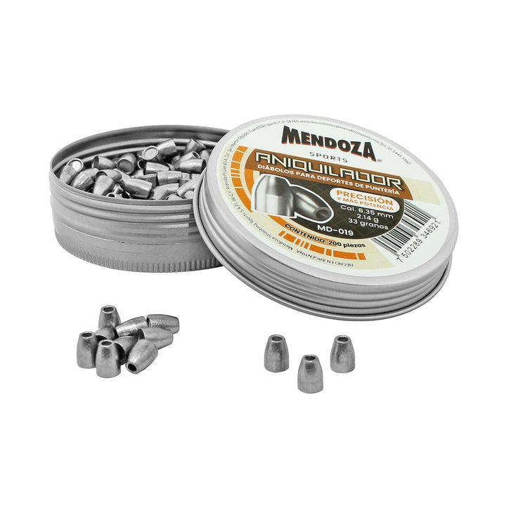 DIABOLOS Aniquilador Calibre .25(6.35mm) 33GR CON 200 PIEZAS