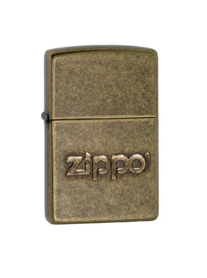 ENCENDEDOR ZIPPO CON LOGO DE LATON ANTIGUO