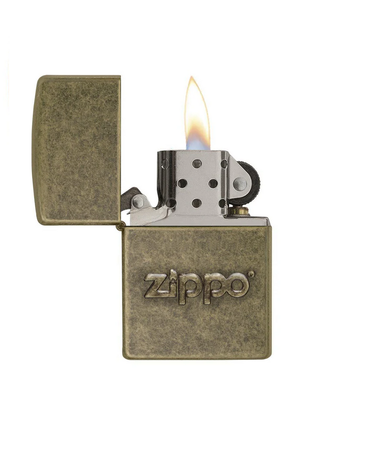 ENCENDEDOR ZIPPO CON LOGO DE LATON ANTIGUO