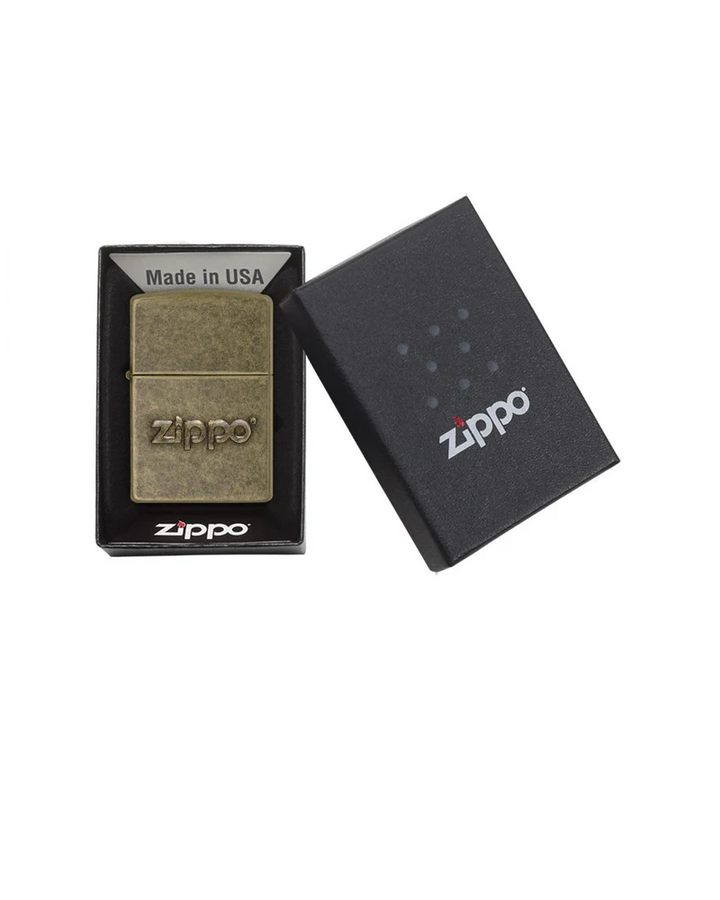 ENCENDEDOR ZIPPO CON LOGO DE LATON ANTIGUO
