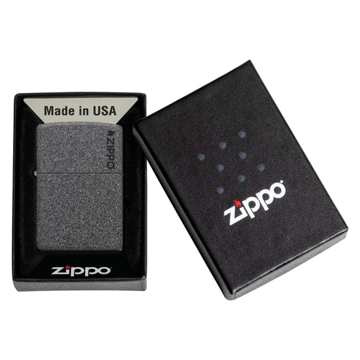 ENCENDEDOR ZIPPO ESMERILADO IRON STONE CON LOGO ZIPPO