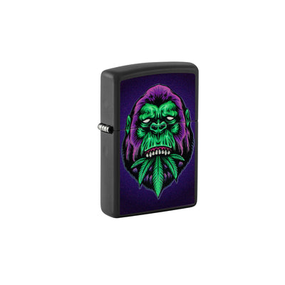 ENCENDEDOR ZIPPO GORILA CANNABIS BLACK MATE