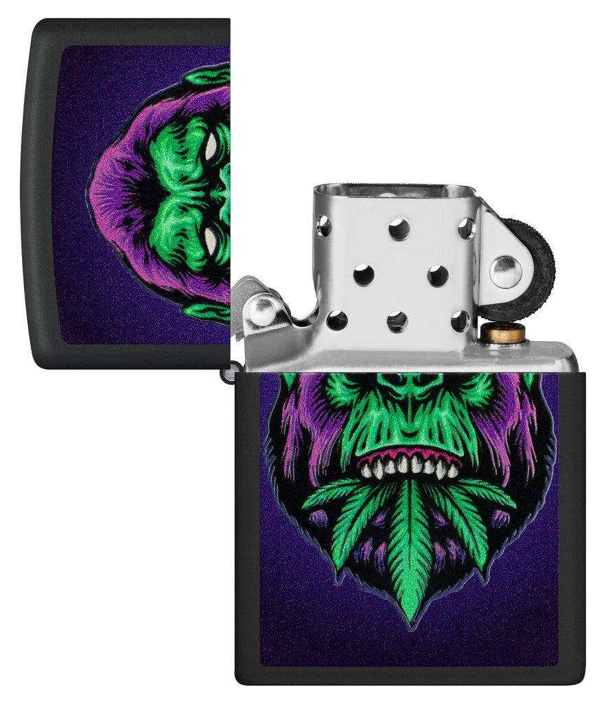 ENCENDEDOR ZIPPO GORILA CANNABIS BLACK MATE