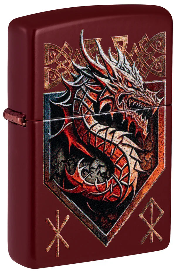 ENCENDEDOR ZIPPO MERLOT DRAGÓN ROJO