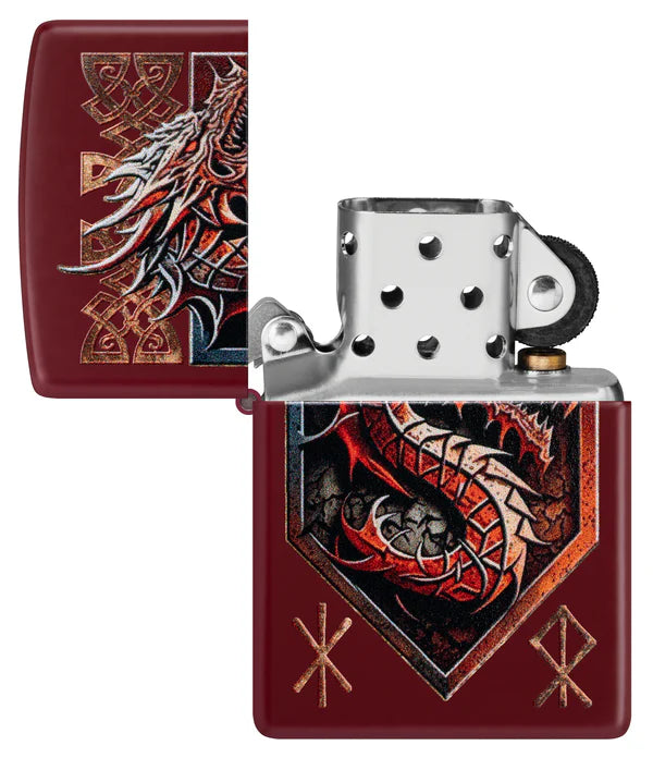 ENCENDEDOR ZIPPO MERLOT DRAGÓN ROJO