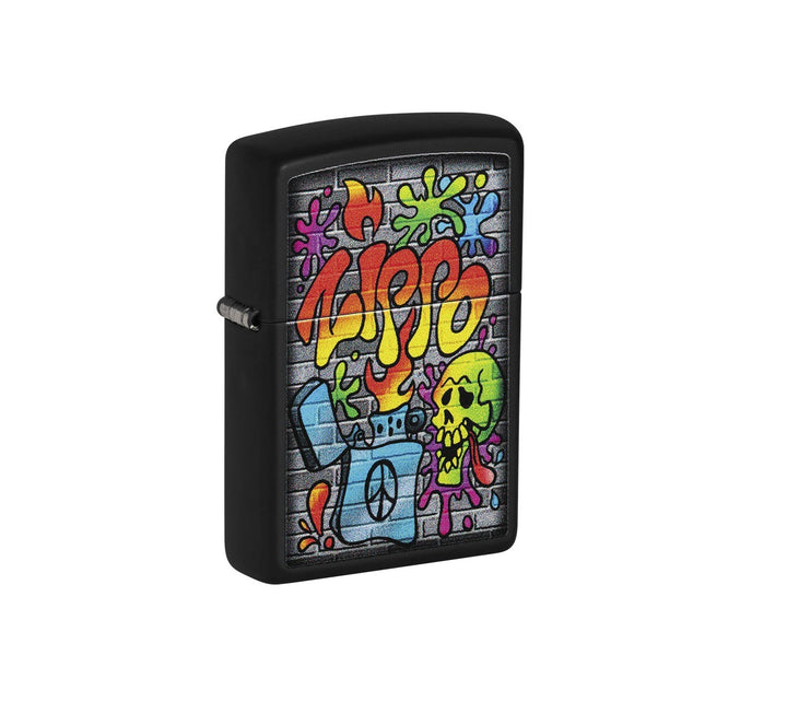 ENCENDEDOR ZIPPO NEGRO MATE ARTE URBANO
