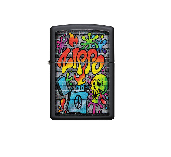 ENCENDEDOR ZIPPO NEGRO MATE ARTE URBANO