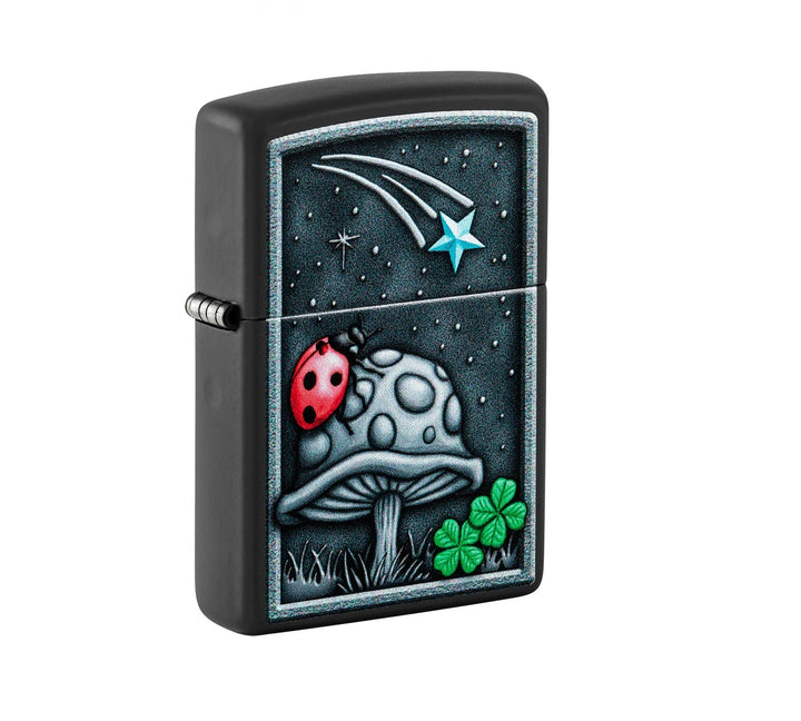 ENCENDEDOR ZIPPO NEGRO MATE DISEÑO NOCHE ESTRELLADA DE LA SUERTE