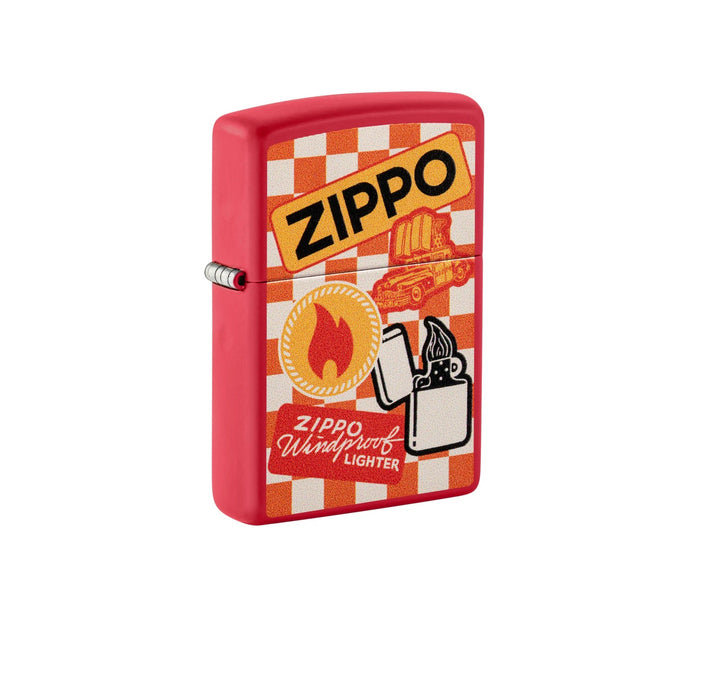 ENCENDEDOR ZIPPO ROJO MATE DISEÑO ZIPPO CLASICO