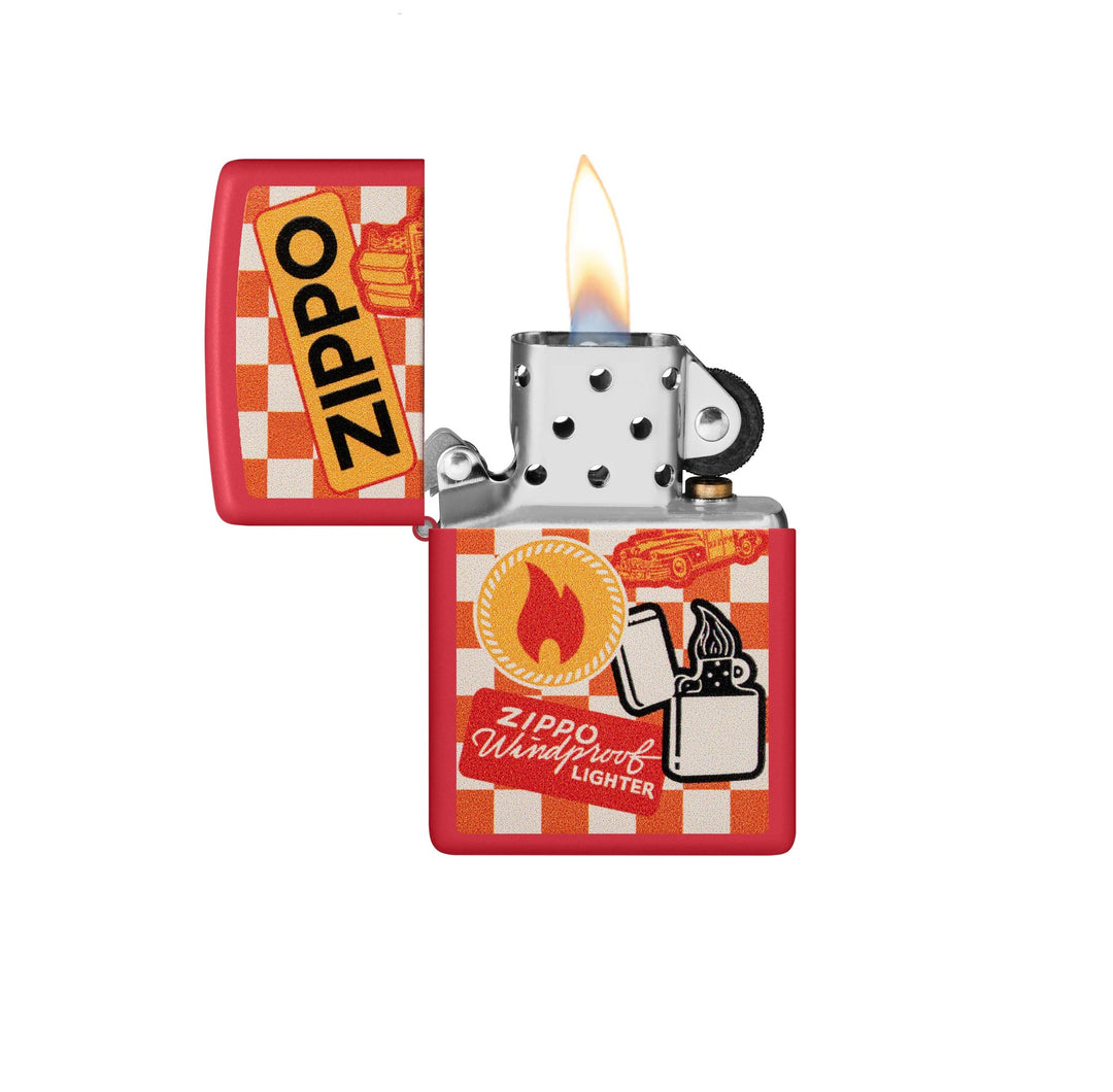 ENCENDEDOR ZIPPO ROJO MATE DISEÑO ZIPPO CLASICO