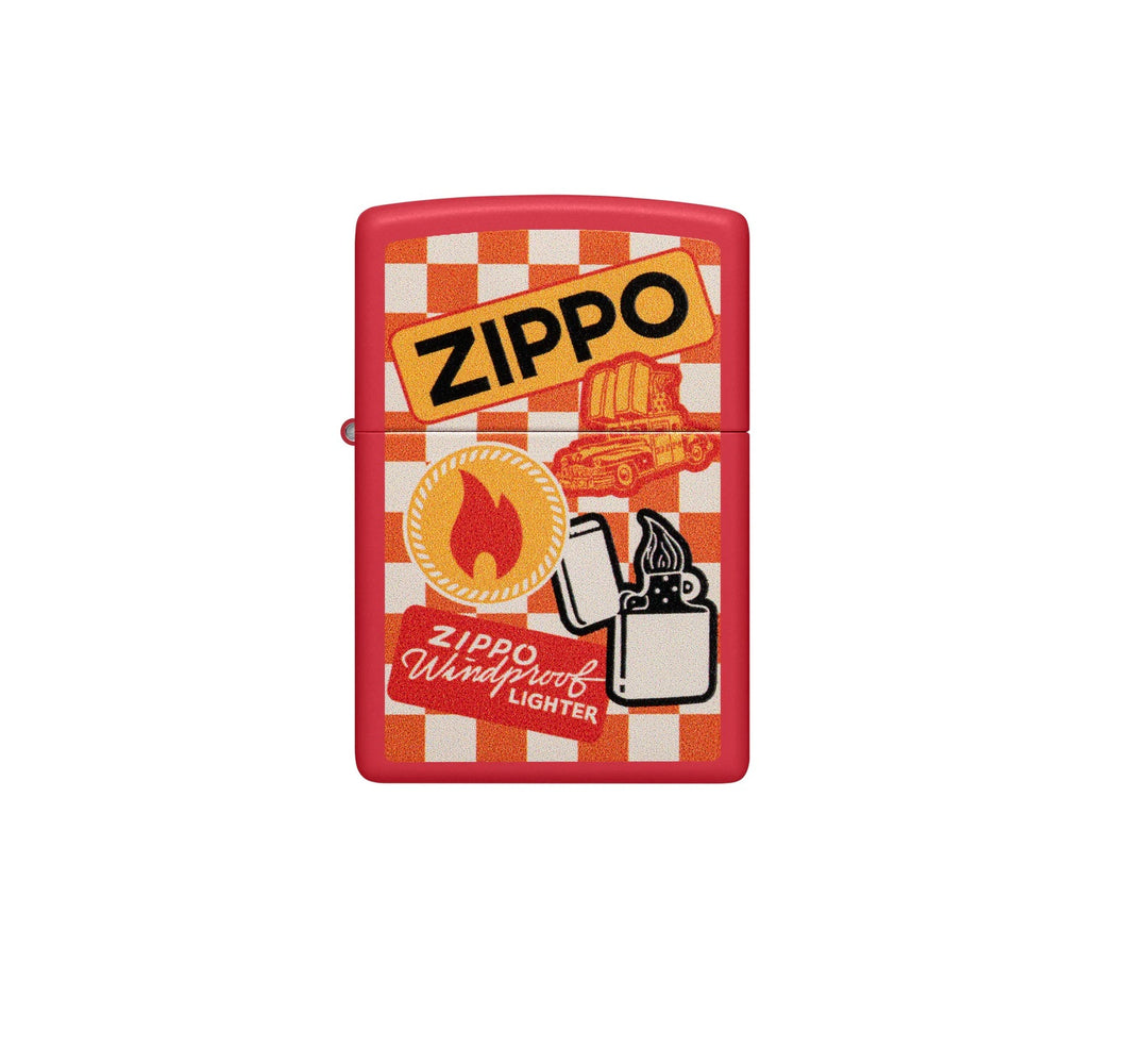 ENCENDEDOR ZIPPO ROJO MATE DISEÑO ZIPPO CLASICO