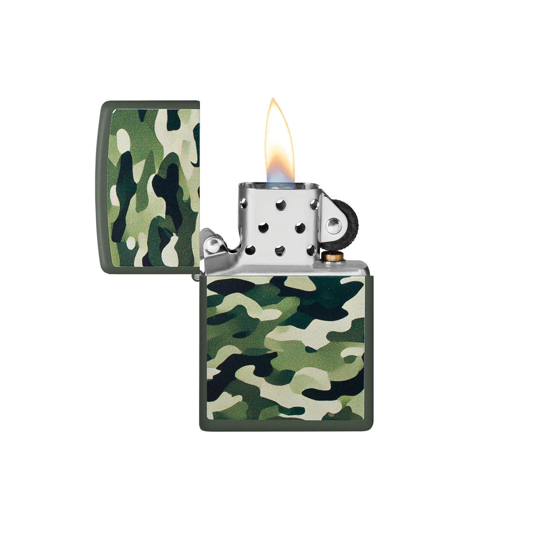 ENCENDEDOR ZIPPO VERDE DISEÑO CAMUFLAJE
