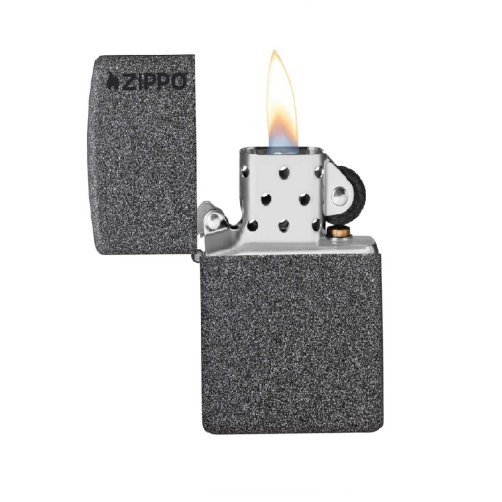 ENCENDEDOR ZIPPO ESMERILADO IRON STONE CON LOGO ZIPPO