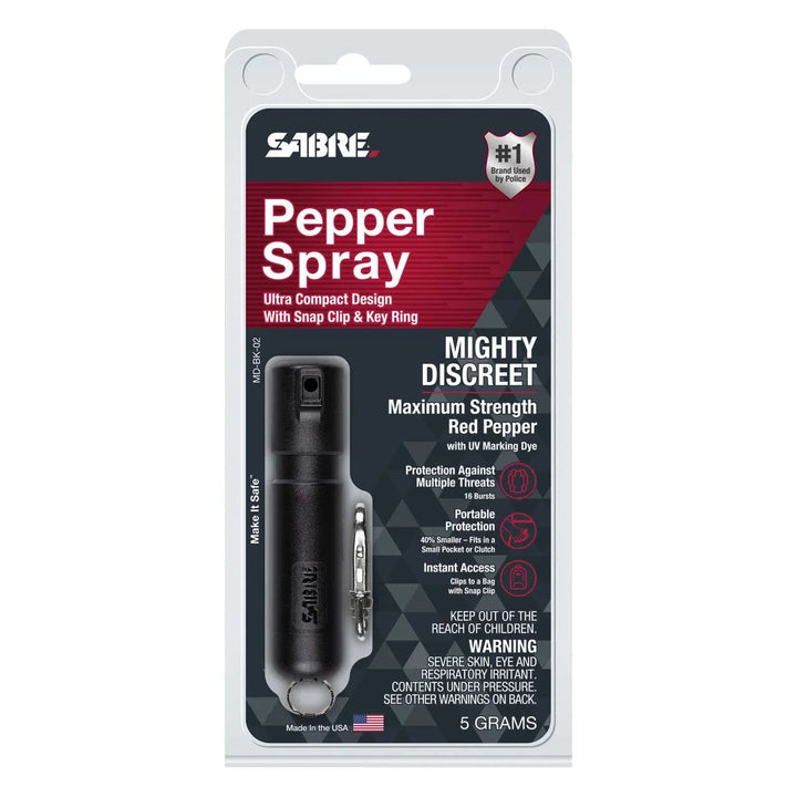 GAS PIMIENTA SABRE 15GR LLAVERO CHICO NEGRO