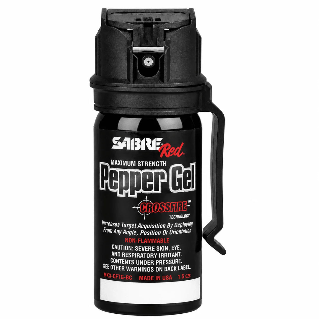 GAS PIMIENTA SABRE 42.5GR CROSSFIRE GEL CON CLIP NEGRO