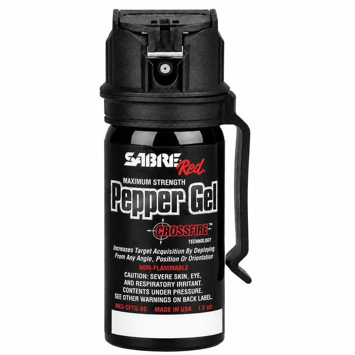 GAS PIMIENTA SABRE 42.5GR CROSSFIRE GEL CON CLIP NEGRO