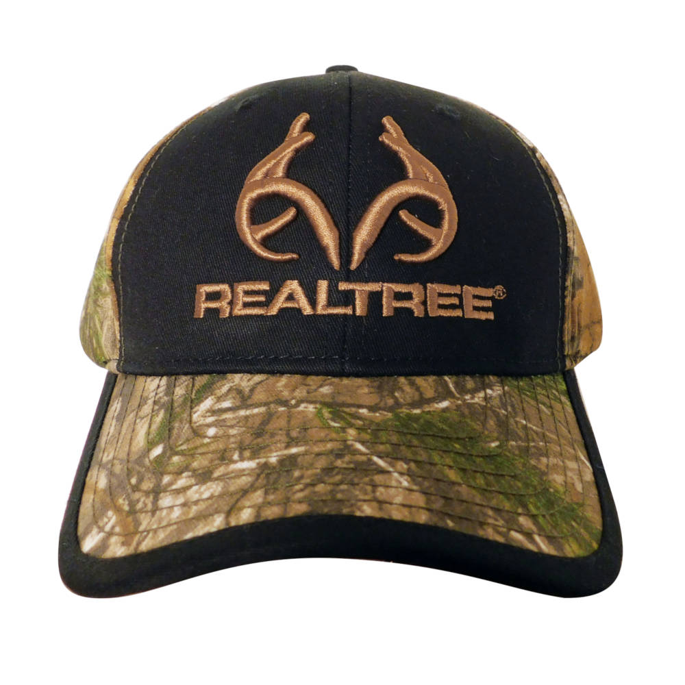 Gorra con logo y leyenda REALTREE, con cintillo de ajuste