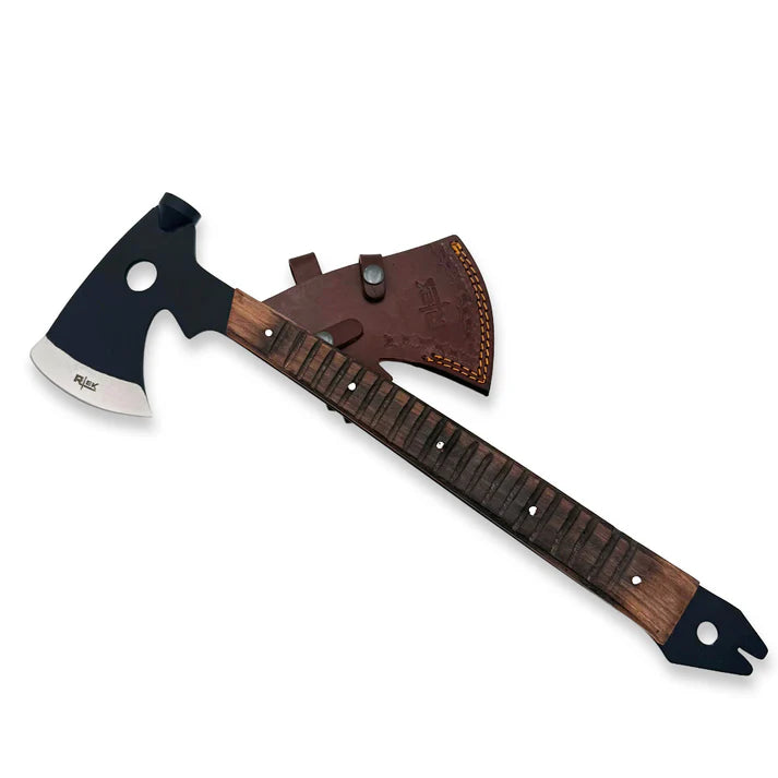 HACHA 19" RTEK WOOD TACTICAL AXE CON FUNDA DE CUERO