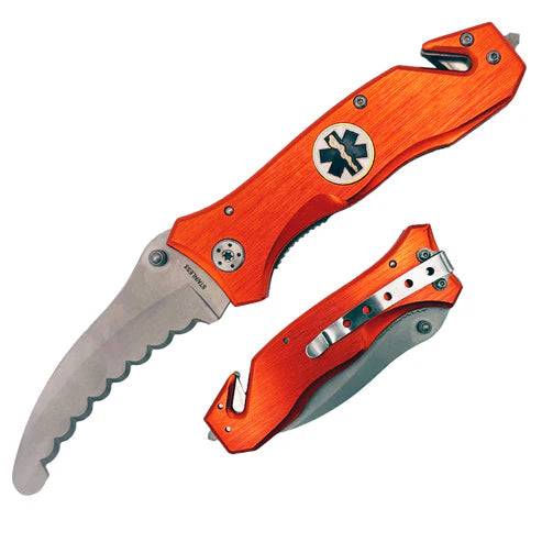 NAVAJA 4.5" Orange EMS Rescue with Belt Clip