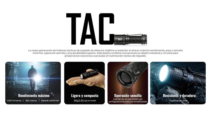 LINTERNA MT1C PRO - 1000 LUMENES
