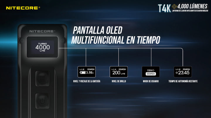 LINTERNA RECARGABLE T4K - 4000